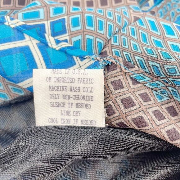 Vintage Y2k Lavender blue amd brown groovy geometric high waist skirt size small - Picture 8 of 9